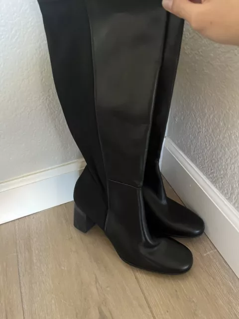 Paul Green Belmont Knee High Boot Black Hydro Leather