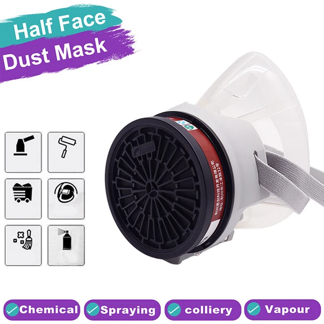 Half Face Gas Mask Chemical Paint Spray Respirator Activatedcarbon Cartridge Box