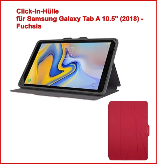 Click-In-Hülle für Samsung Galaxy Tab A 10.5" (2018) ipad Tasche Fuchsia #T-5