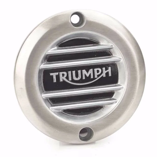 Triumph Motorcycles Brushed Ribbed Clutch Cover Badge A9610252