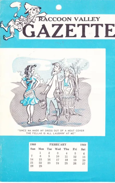 1960 RACCOON VALLEY GAZETTE: J. C. LaRUE COMPANY INC  CRAWFORDSVILLE INDIANA