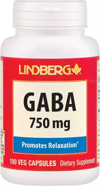 LINDBERG GABA 750 mg promueve estado de ánimo tranquilo relajado gamma aminobutírico 100 cápsulas
