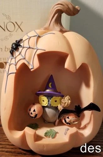 LENOX  Halloween LED PUMPKIN ~ LIGHTED  Figurine with OWL ~ NEW in BOX