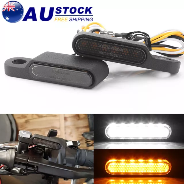 2X Mini Motorcycle Indicators 6 LED Turn Signal Light Amber White DRL Blinker AU