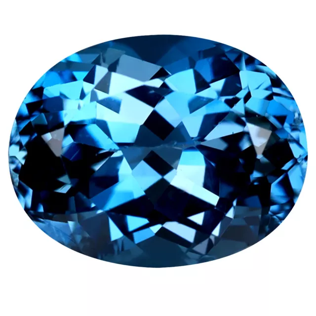 7.92 ct Stunning Oval (13 x 10 mm) Heated Brazil London Blue Topaz Gemstone