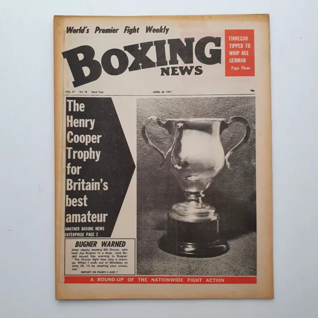 Boxing News Magazine April 30th 1971. Vol 27 No.18 Finnegan Bodell Howard Hayes