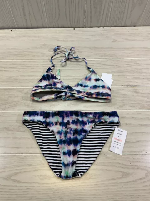 Splendid 2-Piece Going Coastal Reversible Swimsuit, Girls Size 10, NEW MSRP $58