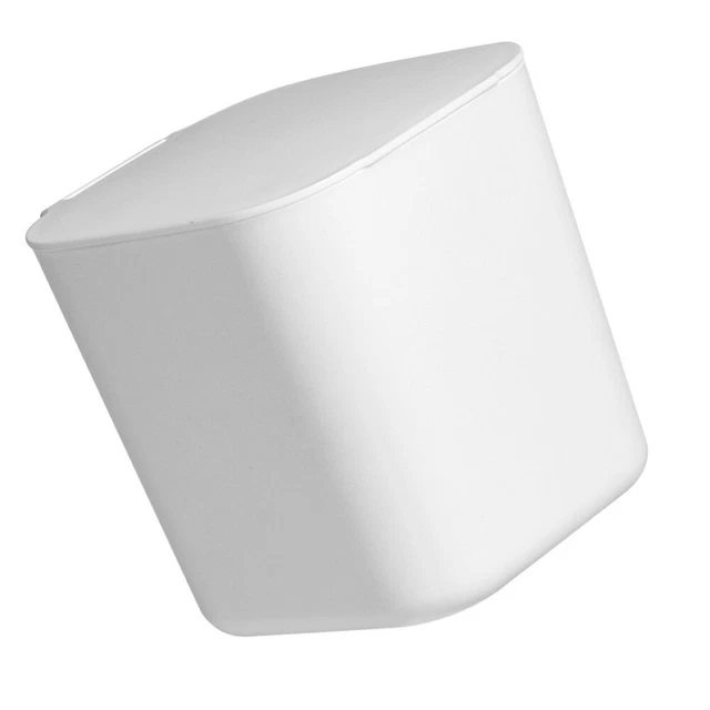 Mini Poubelle De Bureau Avec Couvercle à Secouer - Design Animé, 16 Cm, Plastique, Multifonction (Blanche)