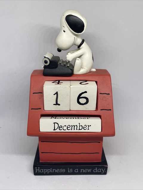 PEANUTS HALLMARK SNOOPY Perpetual Calendar Figurine Happiness is a New Day  $64.98 - PicClick