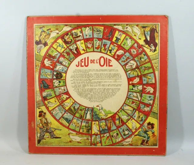 ANCIEN CARTON de  jeu de l'oie et damier