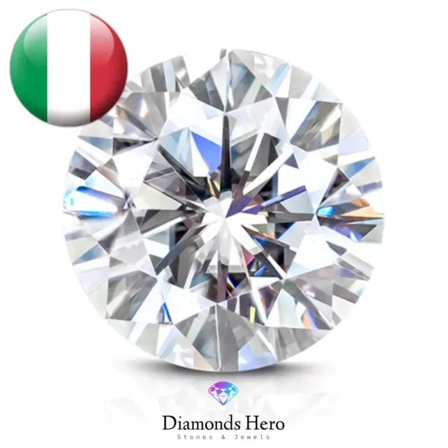 Diamante Moissanite 1ct 6.5mm D certificato GRA inscrizione laser round diamond
