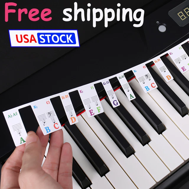 REMOVABLE PIANO KEYBOARD Note Labels Reusable Piano Key Note Stickers