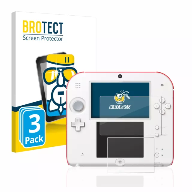 3x Flexible Protection Ecran Verre Film Protecteur pour Nintendo 2DS Robuste