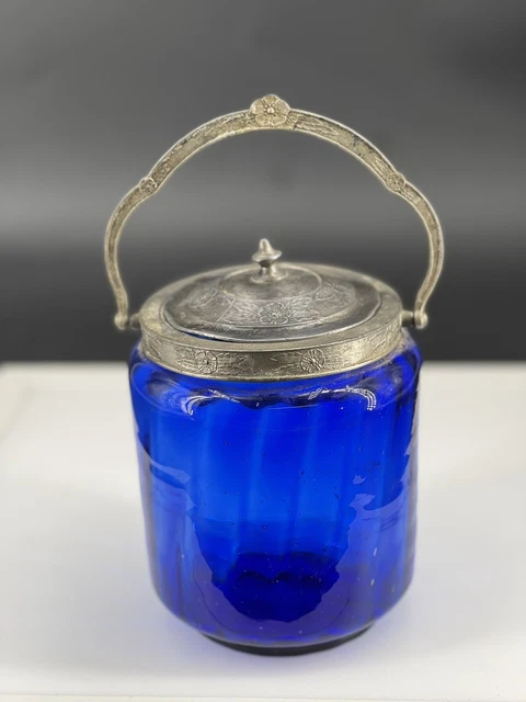 POT À BISCUIT ART NOUVEAU métal argenté WMF et cristal