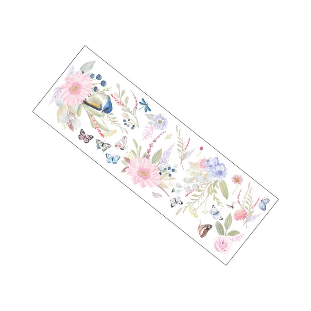 Décoration Toilette Fleurs Runtoo Stickers Muraux Fleurs Et Oiseaux Autocollant Mural Plantes Vignes Papillon Deco Stickers Salle De Bain Salon Chambre Enfants Bébé Décoration Décoration Rapide Sans Travaux
