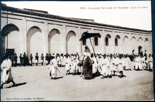 Cpa Maroc Fez . Sultan Moulay Hafid 1909 postcard 8878