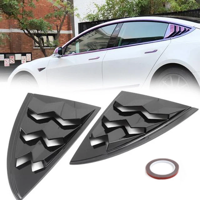 2× Car Side Window Louvers Black Hood Vent Scoop Air Flow Intake Louver Bonnet