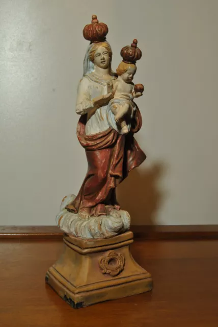 Escultura Estatua Religioso de Barro Cocido Jesús Cristo Maria Virgen Para Niño
