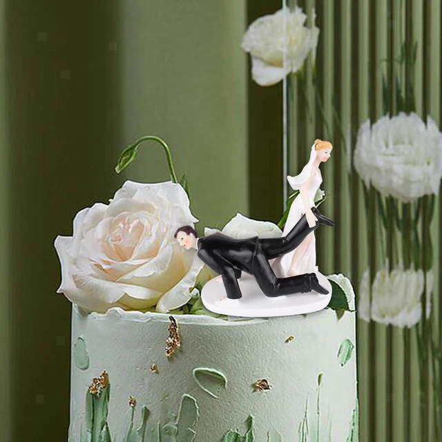 Décoration de gâteau de mariage, Statue de Couple drôle, illustration Unique,