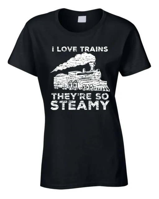 Train T-Shirt Women's t-shirt Steam Engine Trainspotter Hobby Funny Gift Trains