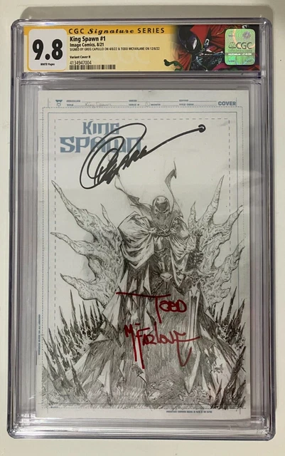 Rare King Spawn #1 Cgc 9.8 Ss Signed Todd Mcfarlane And Greg Capullo Variant H