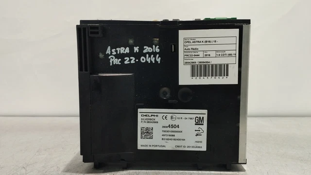 28542969 autoradio OPEL ASTRA K LIM. 5TURIG 1.6 CDTI DPF (110 CV) 2015 39084504