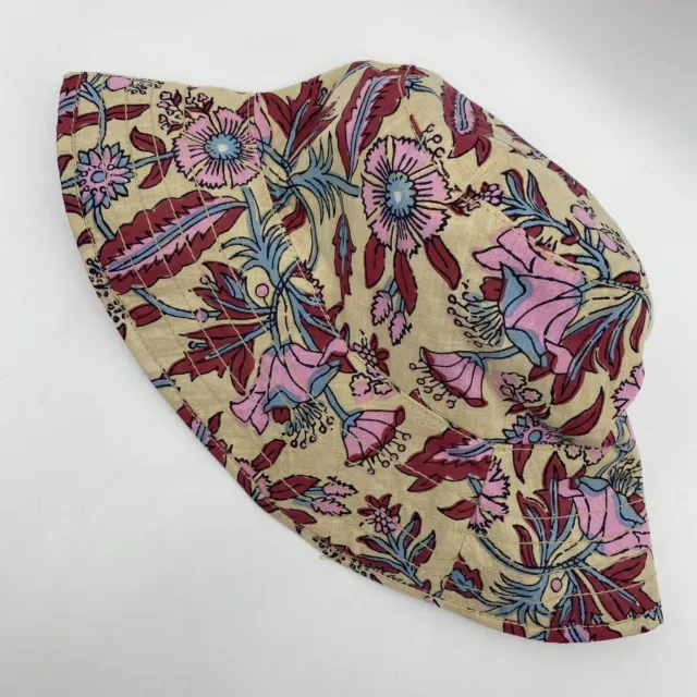 Hat Attack Crusher Bucket Hat 100% Washed Cotton Floral Fuchsia Pink ￼