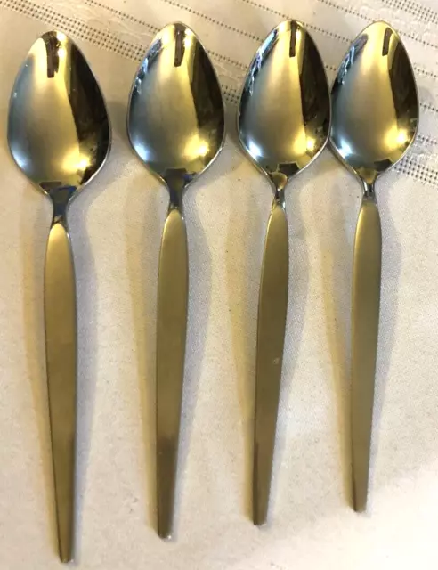 Oneida Community Stainless Older Style Satinique 4 Teaspoons