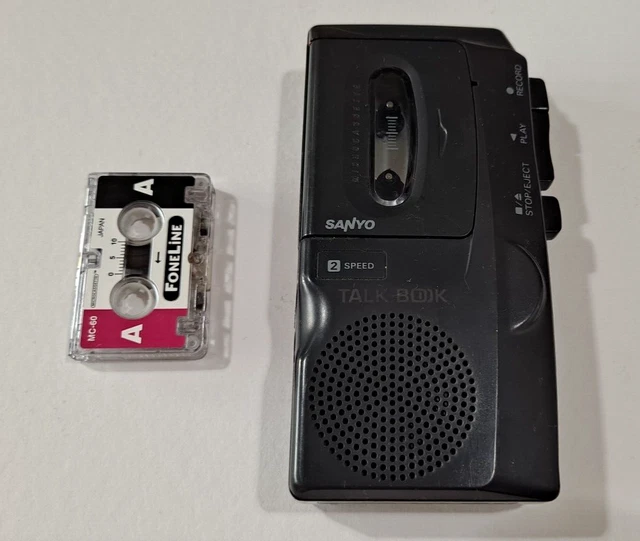 SANYO TRC520M TALKBOOK Microcassette Recorder + 1 Micro Cassette