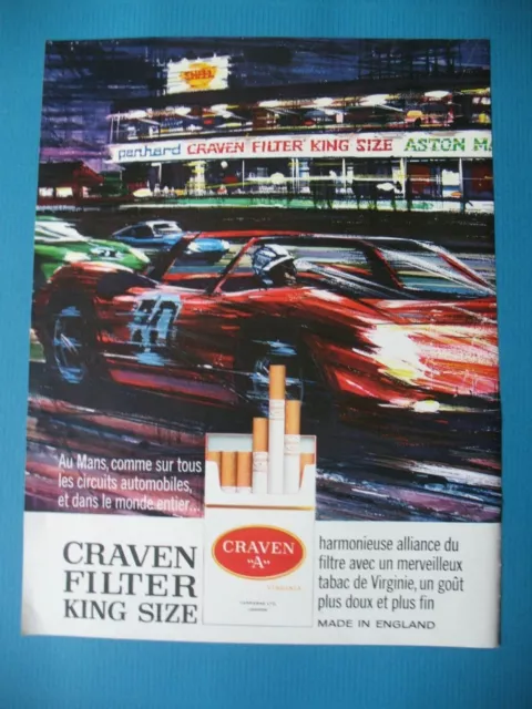 Publicite De Presse Craven Cigarettes 24 Heures Du Mans Illustration ? Ad 1966