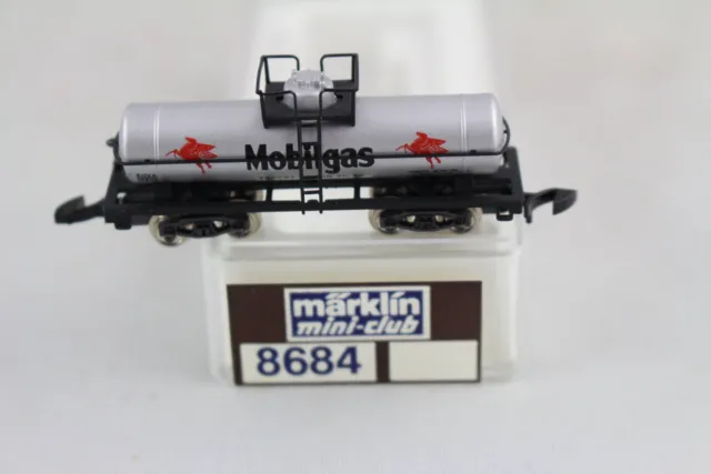 8684 Portátiles de Gas Vagón Cisterna Largo Märklin Mini Club Escala Z Ovp + Top