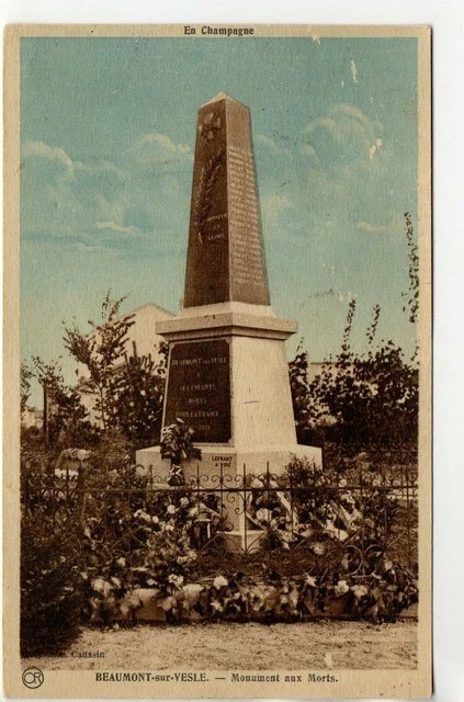 BEAUMONT SUR VESLE - Marne - CPA 51 - le monument aux morts