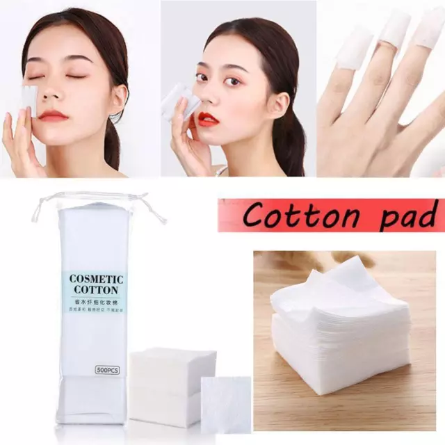 500Pcs Non-Woven Stretchable Cotton Pads Disposable Makeup Cotton Remover X0M5