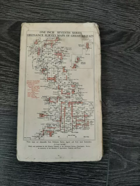 1962 old vintage OS Ordnance Survey One-inch seventh Series Map 179 Bournemouth 2