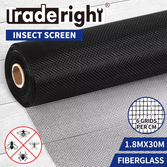 Traderight Insect Screen Window Fly Mesh 1.8Mx30M Roll Door Flyscreen Fiberglass
