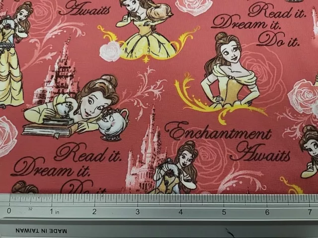 Disney Princess Belle 95% Cotton 4% Spandex Jersey  58" Wide   3 Metre Piece