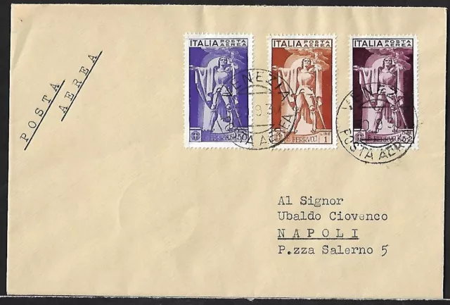 Italy Air Mail Ferrucci Stamps On Cover 1930