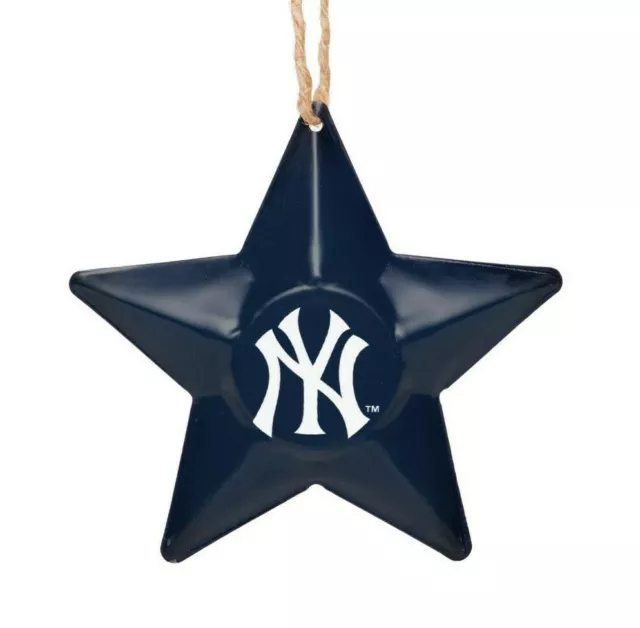 New York Yankees Árbol de Navidad Vacaciones Ornamento Nuevo - Team Logo Metal