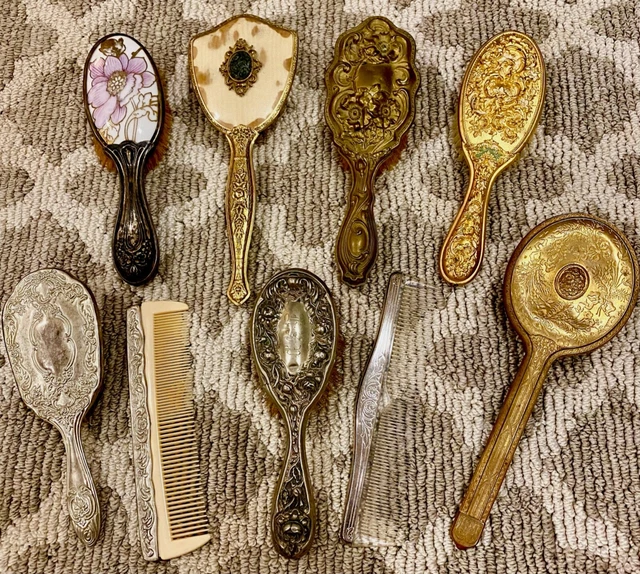 ANTIQUE VICTORIAN HAND Hair Brushes 1800’S Set Of 8 68.00 PicClick