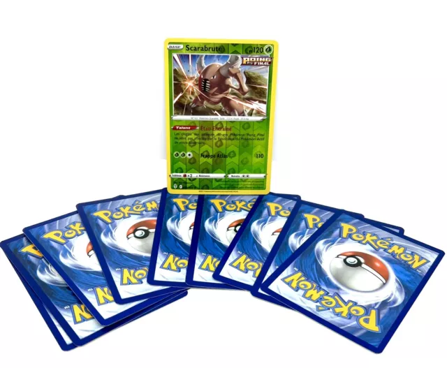 Lot de 20 Cartes Pokémon Brillantes (Reverse) Sans Doubles Originales Français