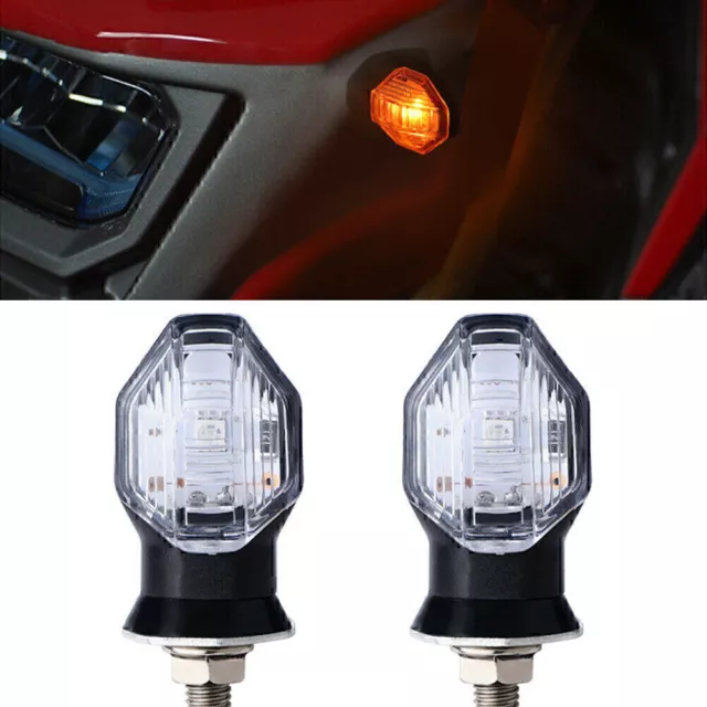 2x Motorcycle LED Turn Signals Light Blinker Amber Indicator Lamp 12V Universal