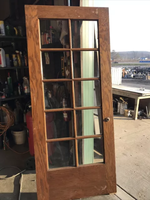 AN623 antique oak flat glass French Door 36 X 83.75 X 1.75
