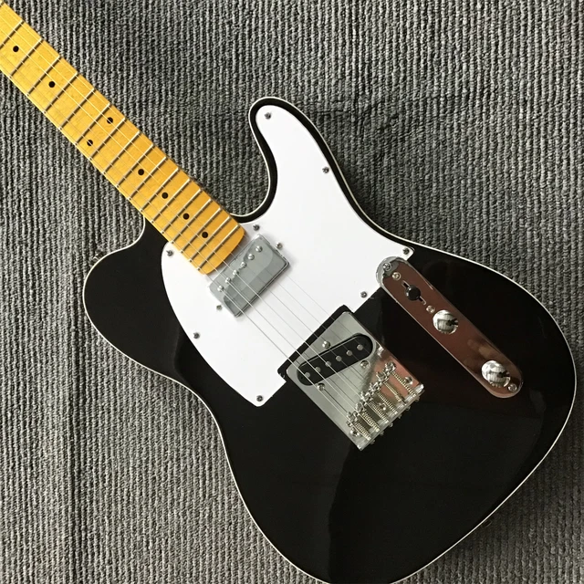 TL Electric Guitar White Pickguard SH Pickup Fixed Bridge Chrome Part Solid Body