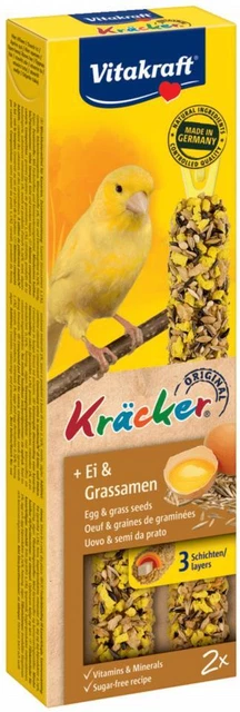 Vitakraft galletas huevo y semillas de hierba canarios paquete de 2