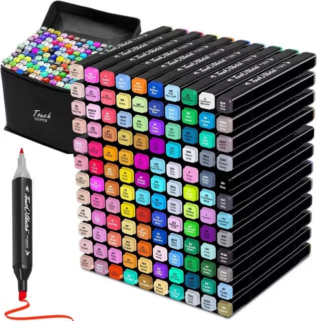 120 Colors Marker Pens Set Permanent Art Marker Pen Dual Tip Painting Artist Pen