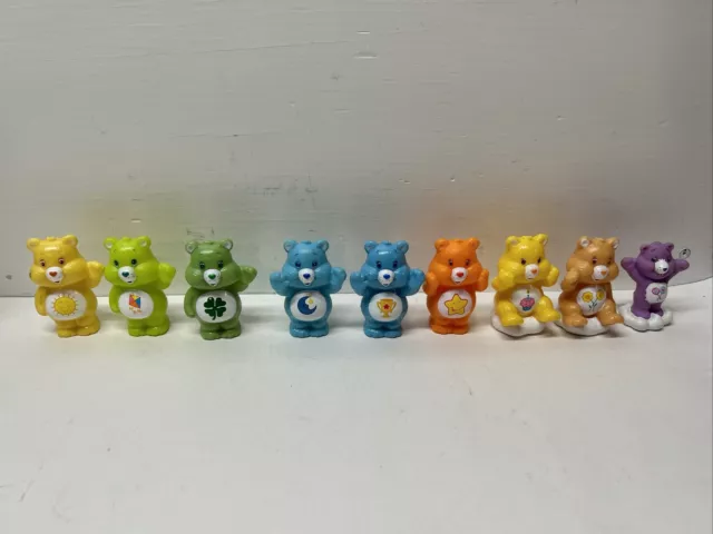Lot of 9 Care Bears Toy Figures TCFC 2-1/2” Tall
