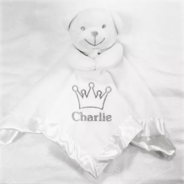 Personalised Teddy Bear Baby Soft Comforter Snuggle Blanket Gift Newborn Blankie