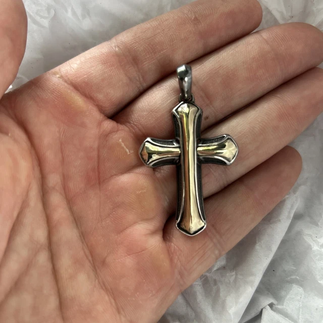David Yurman Armory Cross 925 Silver 18k Gold Pendant David Yurman Armory Cross 925 Silver 18k Gold Pendant