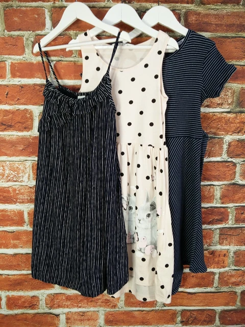 Pacchetto Ragazze Età 8-9 Anni Jasper Conran H&M Next Spotty Abiti A Righe 134 Cm