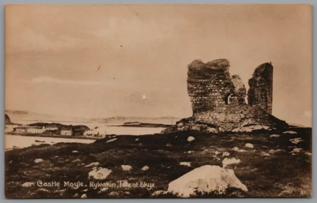 Postcard Castle Moyle Kyleakin Village Isle Of Skye Scotland Unposted Vintage